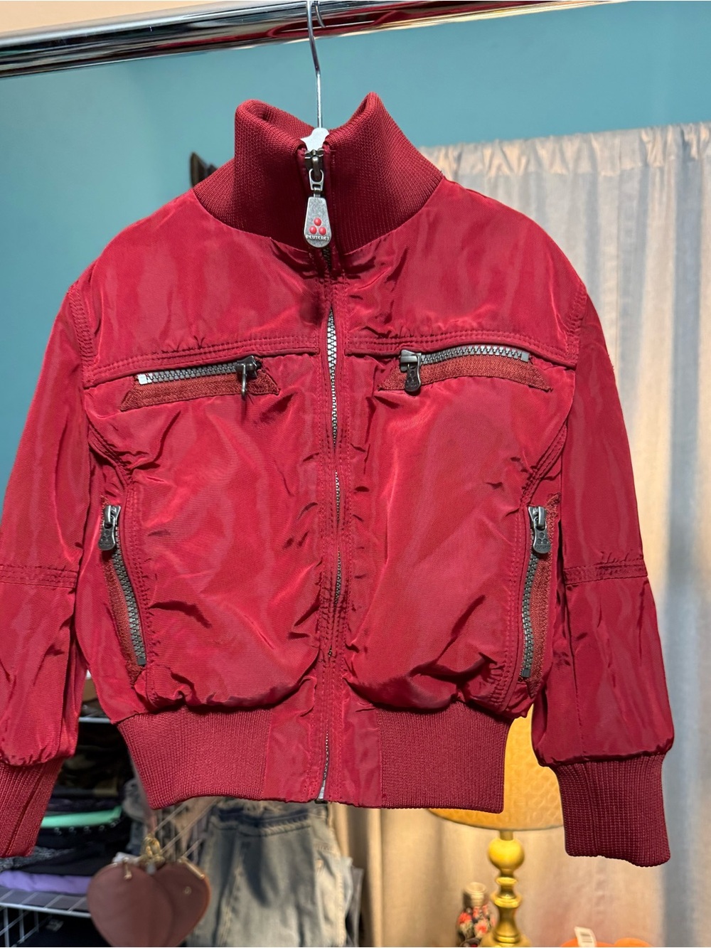Peuterey Soul Kid Red Bomber Jacket XXS Italian Designer Moto Utility